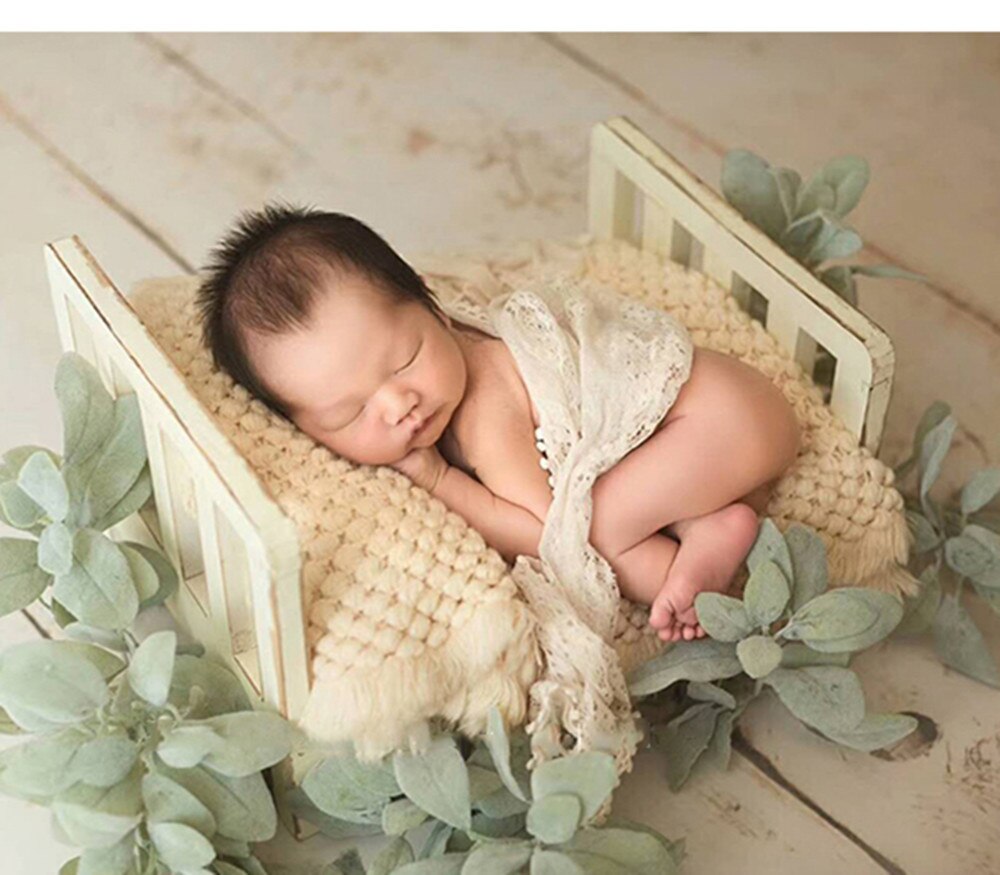 Newborn Photography Props Wood Detachable Bed Baby Photography Background Accessories Infant Boy Girl Studio Props for Shoot