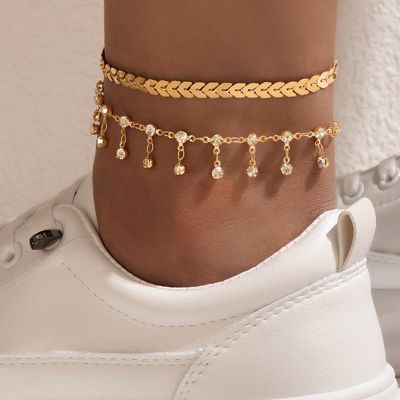 Boho cheville pied perles colorées chaîne été Bracelet coeur pendentif charme cheville sandales pieds nus plage pied bijoux de mariée J027: Rhodium plaqué