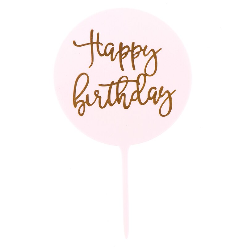 1 Stuks Gelukkige Verjaardag Acryl Cake Topper Dessert Bakken Party Decoratie Roze Blauw Jongen Of Meisje Geslacht Onthullen Cupcake Topper: 3