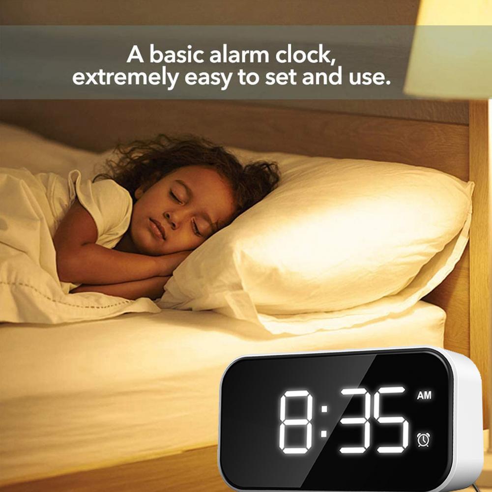 Reloj despertador LED multifuncional, dispositivo con brillo ajustable Digital, sin radiación, ABS, 5 pulgadas, 12H/24H, ,