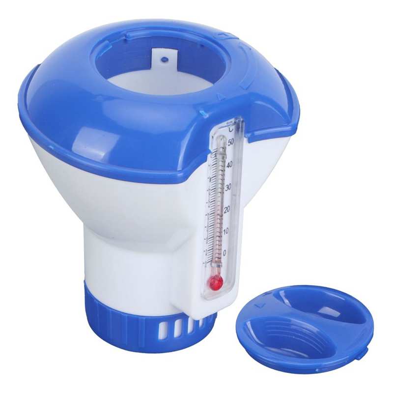 5in Floating Pool Chemical Dispenser with Thermometer Floating Chlorine Dispenser