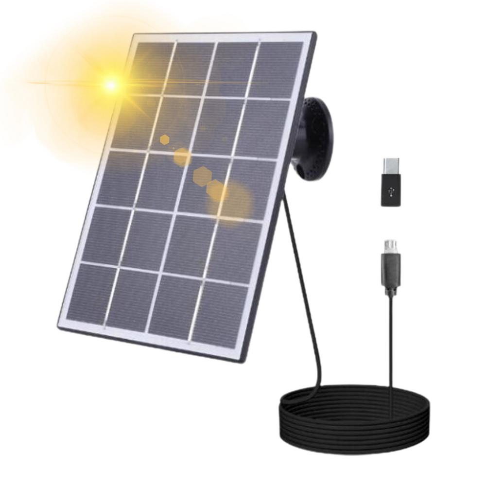 Camera Solar Panel 10W Solar Panel Charger 118 Inch Cable IP65 Waterproof Solar Panel For Home Security System 360 Adjustable: dark blue