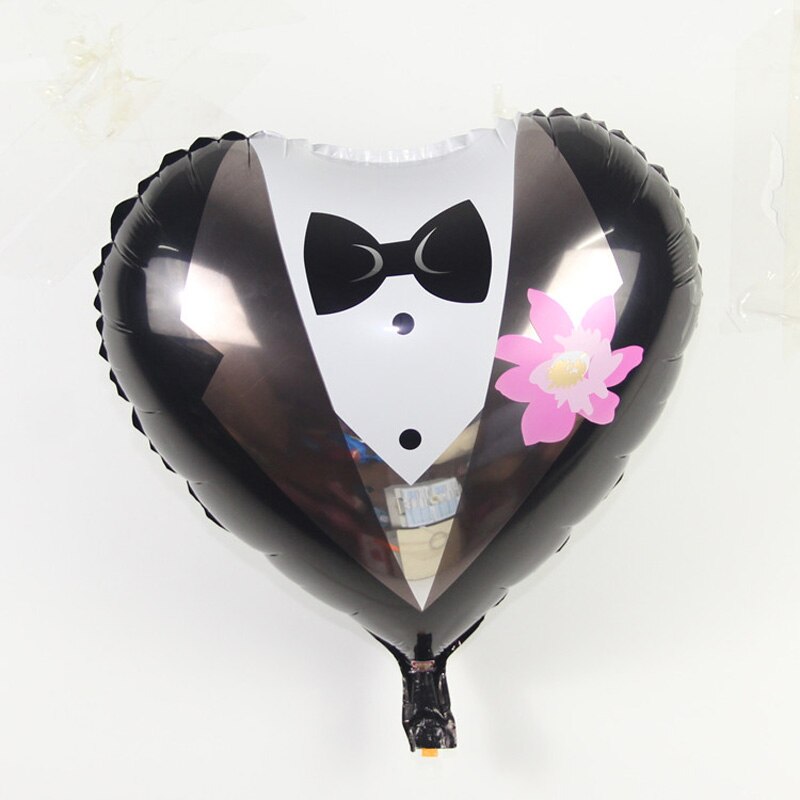 2/pcs Hartvorm Bruidegom Bruid Trouwjurk Huwelijk Decoratie Folie Ballon voor Romantische Bruiloft Engagement layout