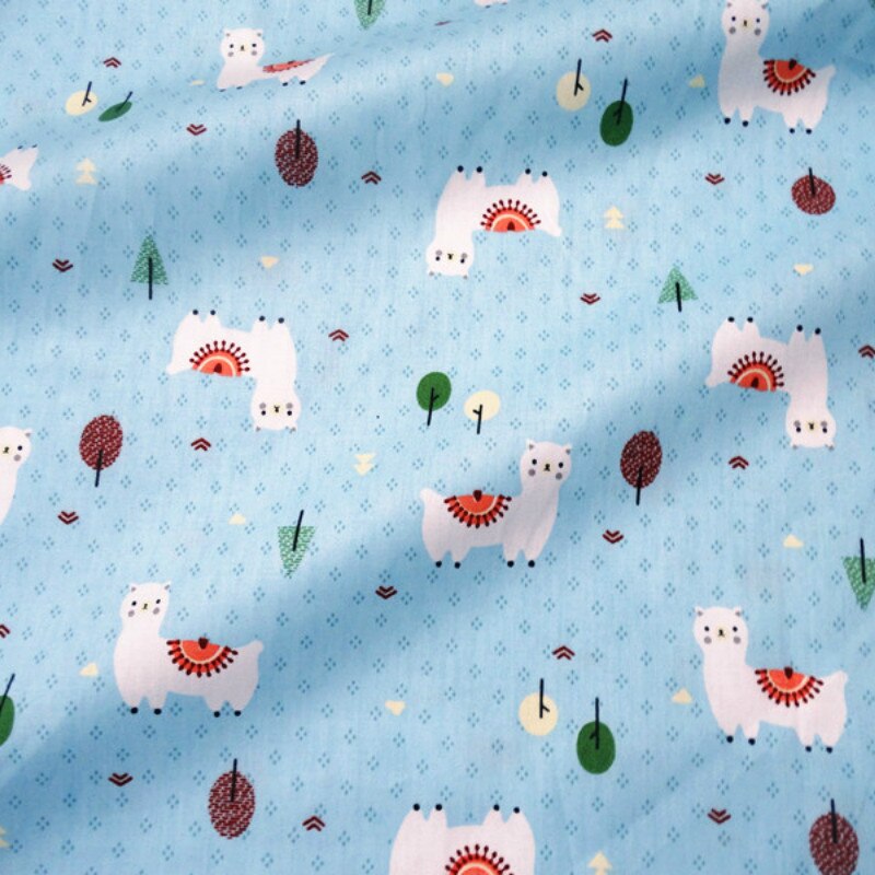 cotton Children's Fabric By Meter Household Furnishing Apparel Quilting Material Printed Sheep Home Decorations