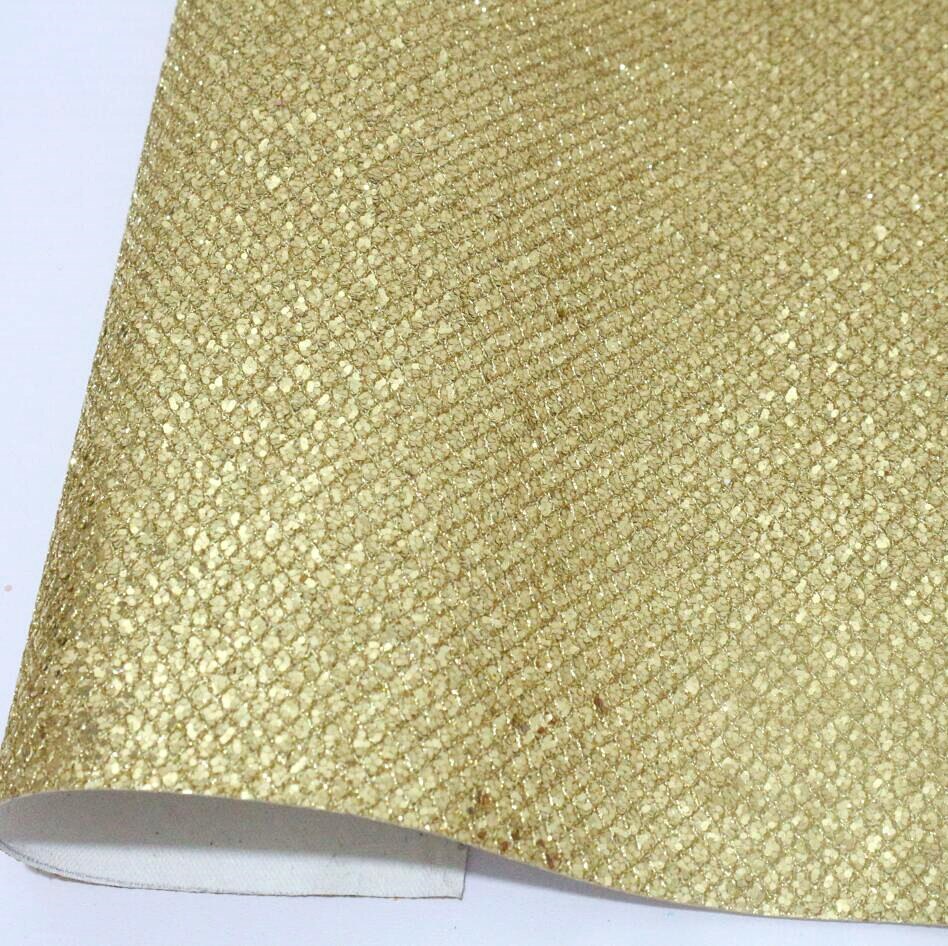 1 stk  a4 størrelse 21 x 29cm rutenett glitter lær ark syntetisk pu lær stoff gjør-det-selv tilbehør håndverksutstyr: Gull