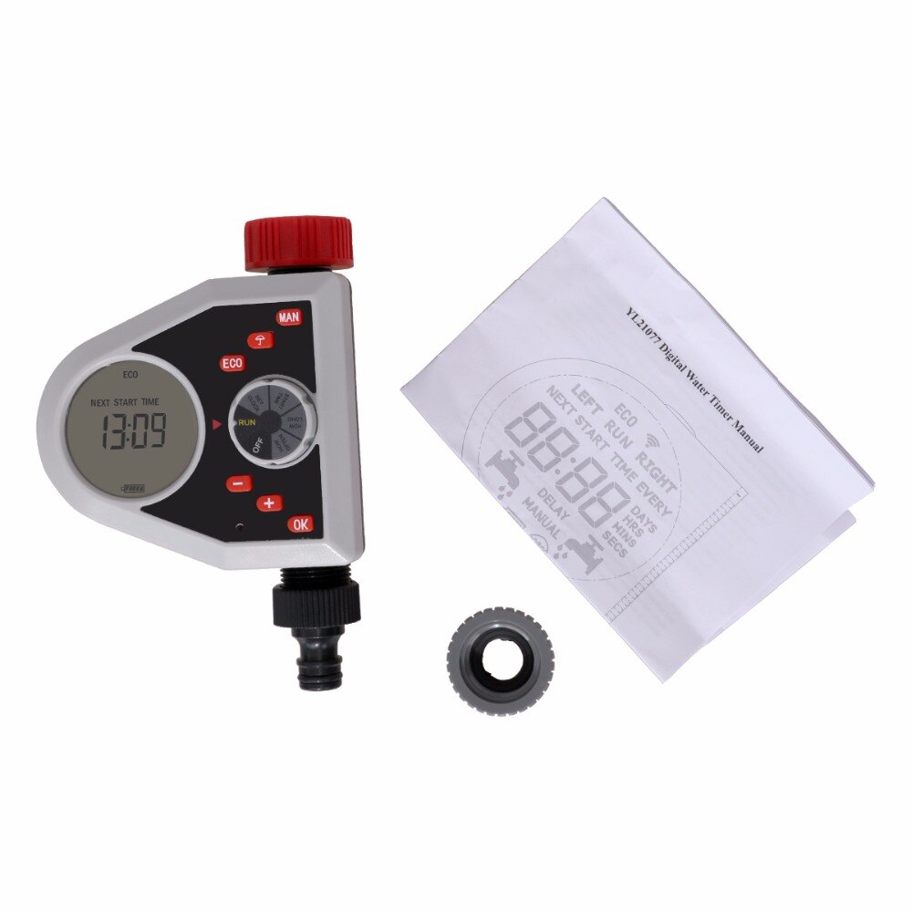 LCD Display Garden Automatic Watering Timer Digital Electronic Solenoid Valve Sprinkler Timer Irrigation Controller System#21077