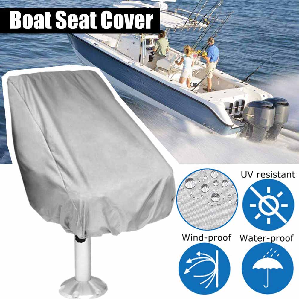 Boat Seat Cover Outdoor Waterproof Pontoon Captain Boat Bench Chair Seat Cover Chair Protective Covers UV Resistant