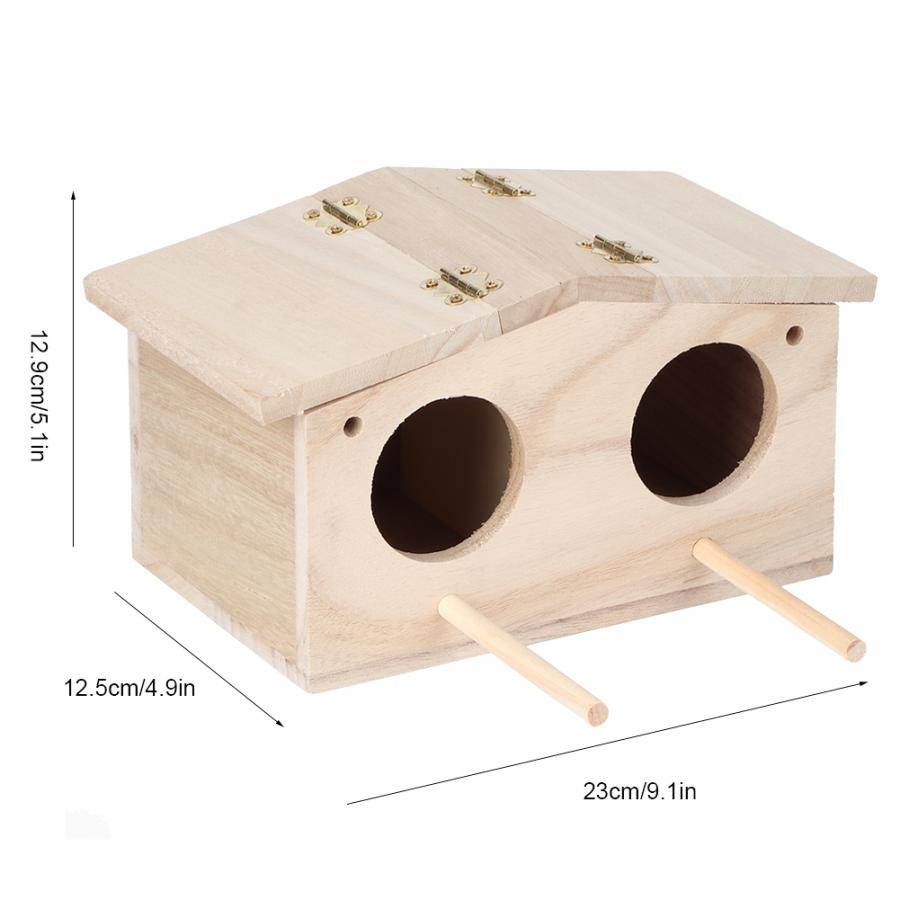 Trä husdjur fågelbon hus avel fågellåda bur fågelholk tillbehör för papegojor svalor 23 x 13 x 12cm
