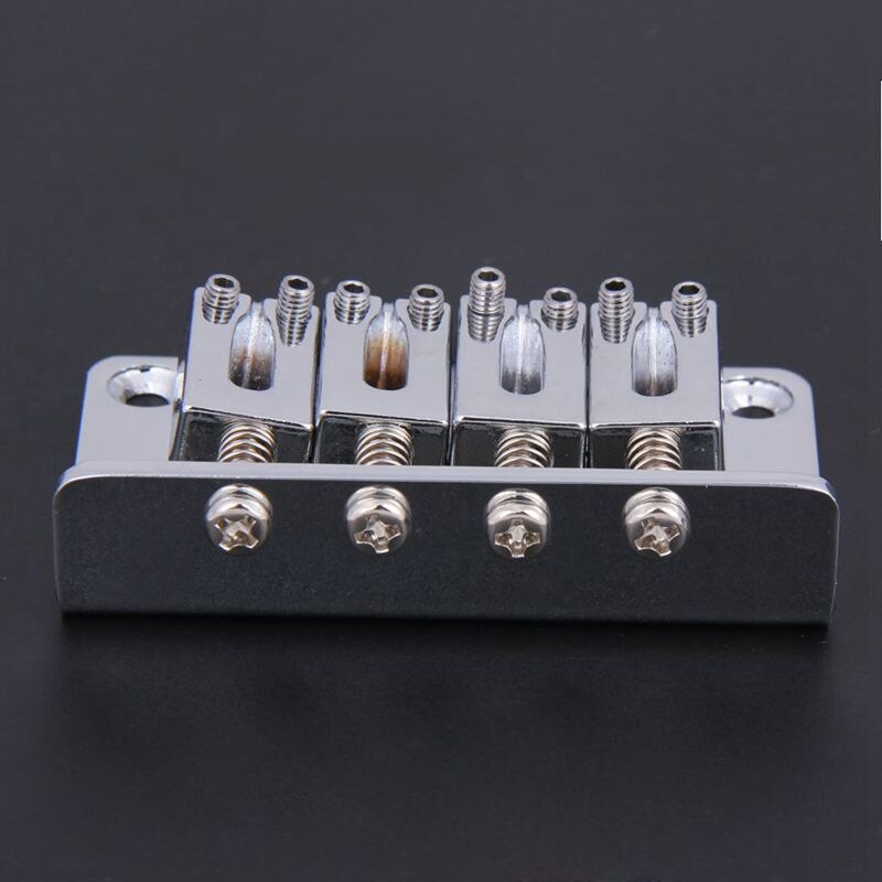Cigar Box Guitar Parts: 4-string Chrome Hard-tail Adjustable Bridge