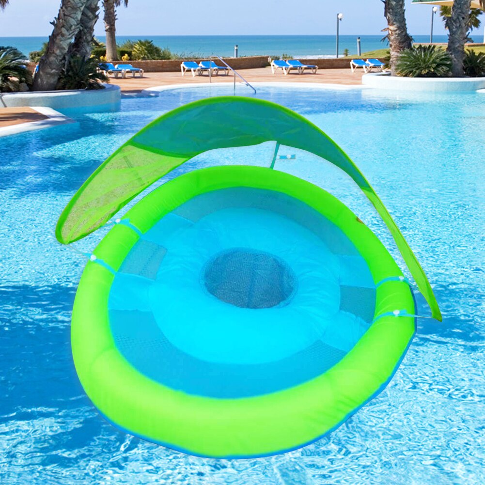 Children Kids Inflatable Floating toy Underarm Swimming Floating Ring Trainer with Sun Canopy