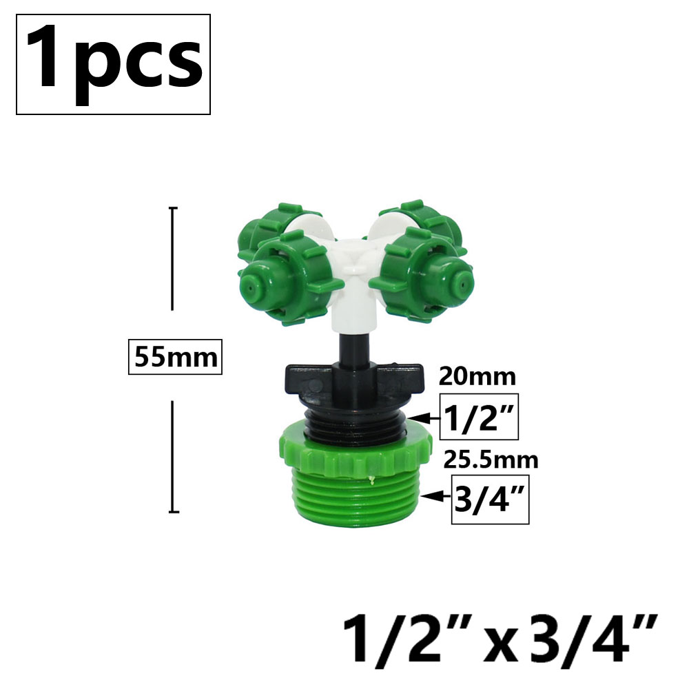 1/2" Mist Sprinkler 1/4/5/7-way Fog Sprinkler Nozzle Adjustable Misting Water Automatic Flower Watering Garden Atomizer: Light Grey