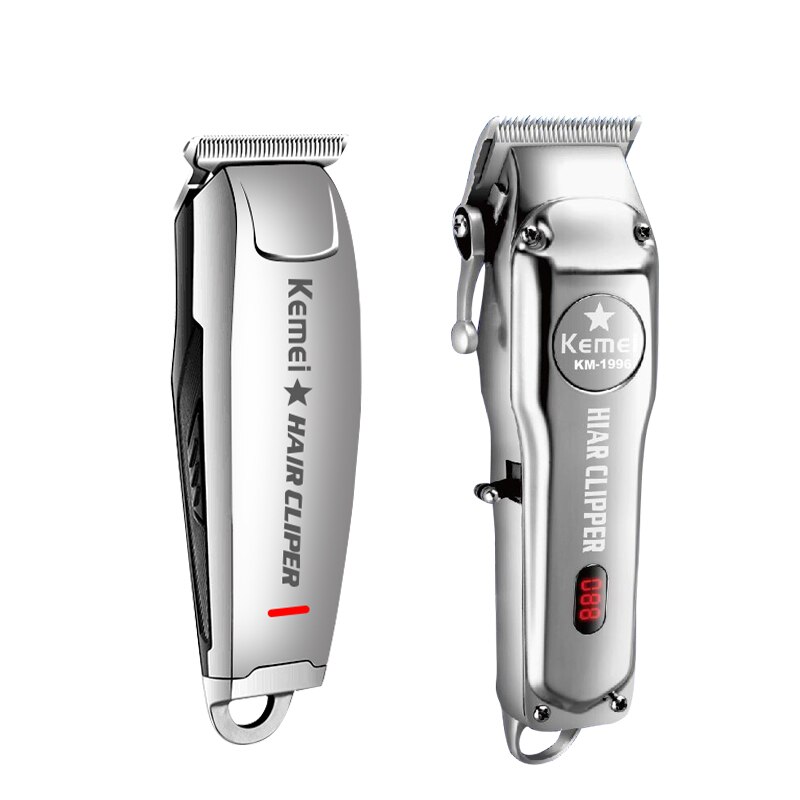 Kemei-1996 Barber Shop Rechargeable Hair Clipper All Metal Electric Hair Trimmer Beard Trimmer Haircut Machine 1997