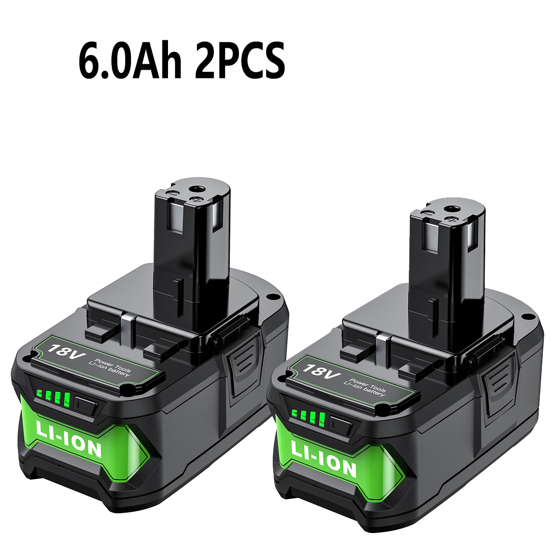 Voor Roybi P108 Batterij 6000mAh Met 6A Dual Charger Vervangende Batterij Voor Roybi 18V EEN Systeem P102 P103 P104 P105 P107 P109: green