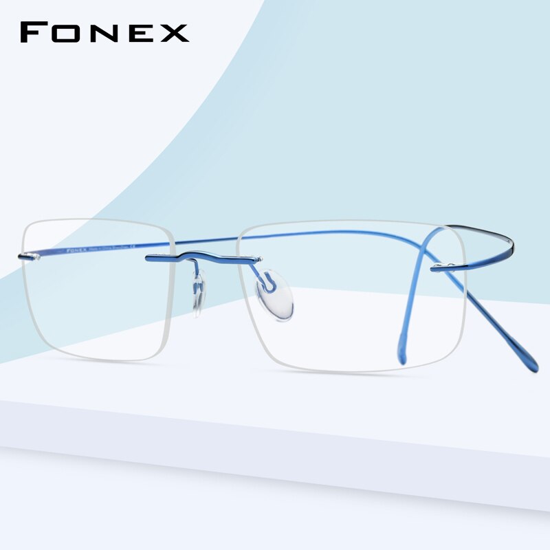 FONEX B Titan Brillen Rahmen Männer Frauen Randlose Rezept Platz Gläser Myopie Optische Koreanische Brillen F85634