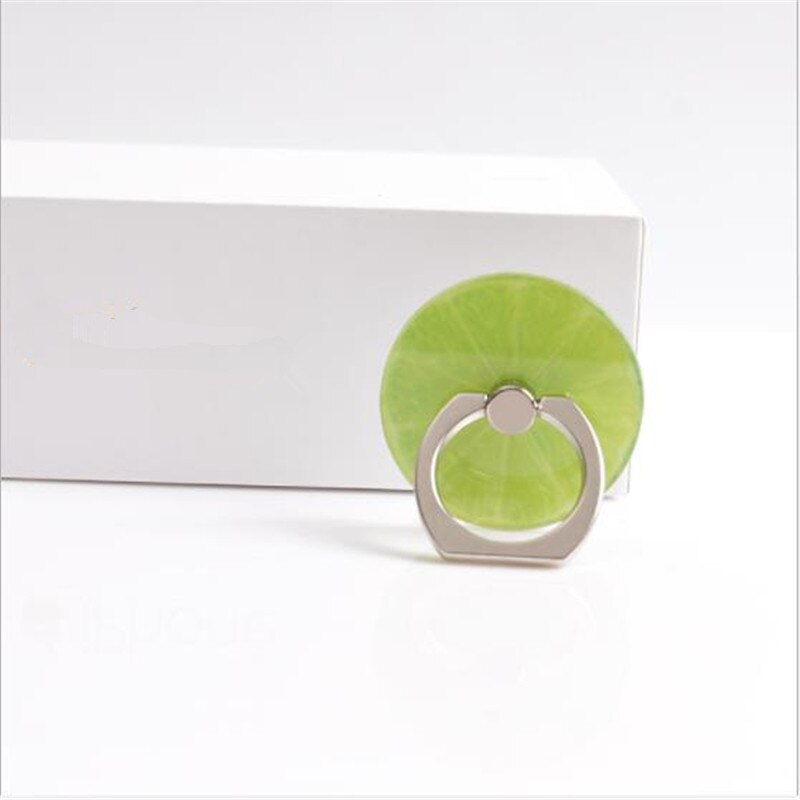 Supporto del telefono Mobile del fumetto di frutta anello fibbia staffa di 360 gradi di rotazione pigro desktop staffa di barretta dell'anello del supporto del supporto del telefono: Green Lemon