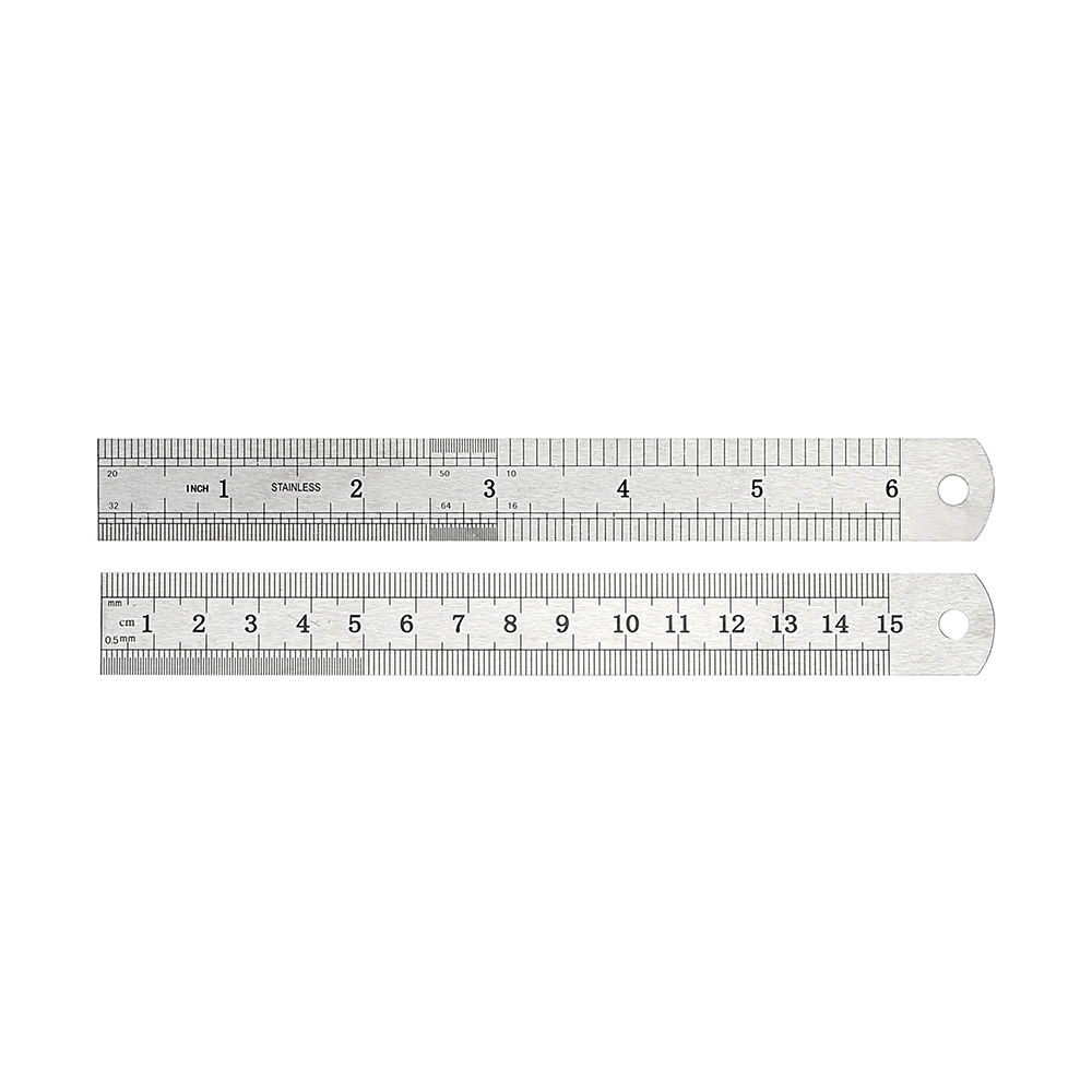 DIYWORK Metal Rule Gauging Tool Double Sided Measuring Tools Stainless Steel 15cm 20cm 30cm Precision Straight Ruler