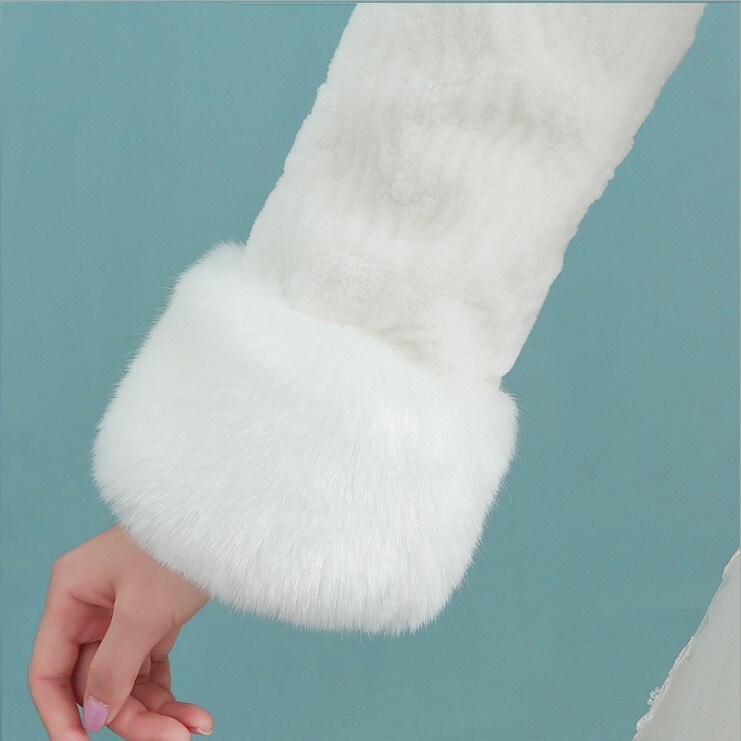 Femmes ivoire rouge hiver fausse fourrure mariage mariée haussement d'épaules robe à manches longues accessoire Cape revers col châle boléro manteau