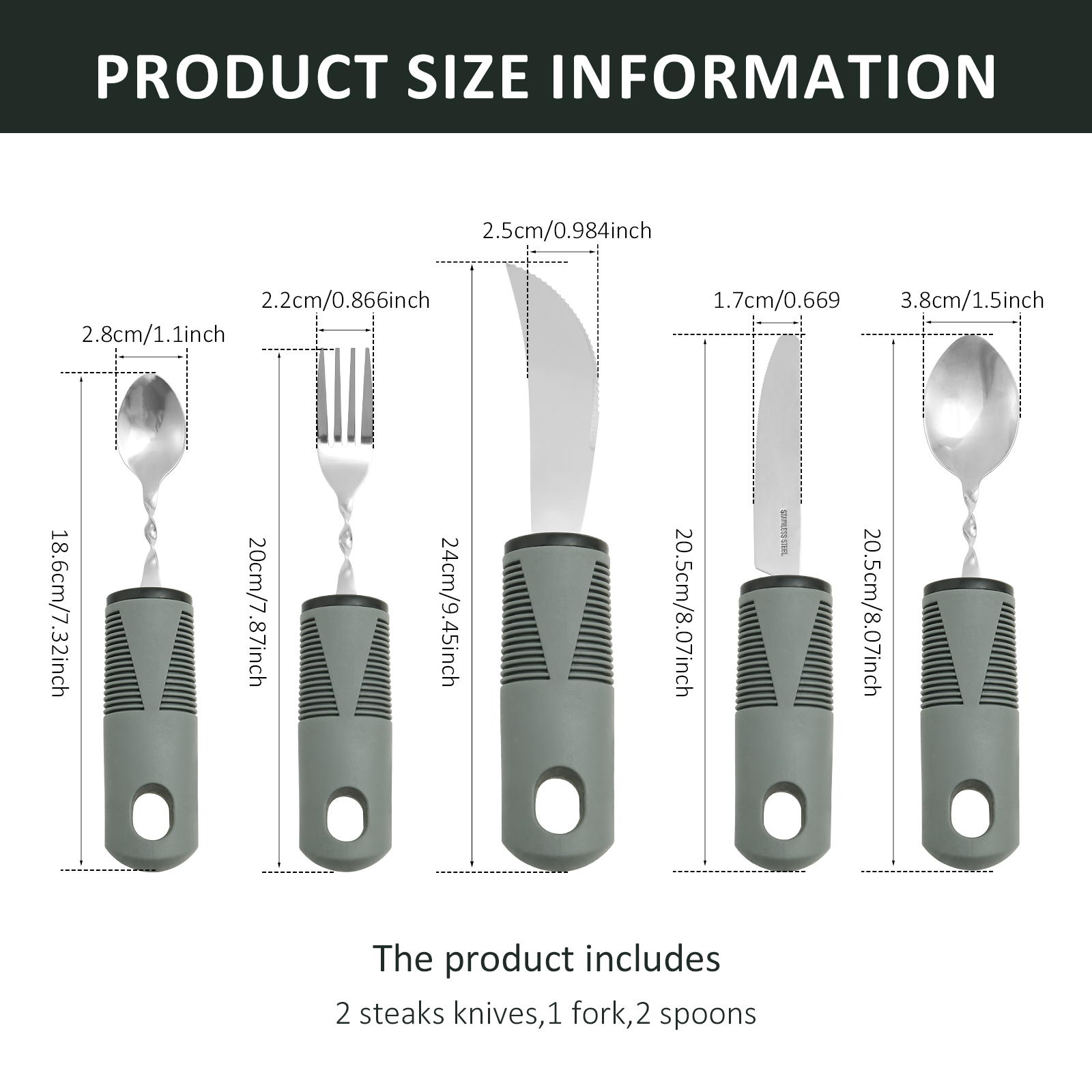 4Pcs Elderly Utensils Adaptive Built Up Utensils Nonslip Spoon Handicapped People Fork Elderly set Parkinsons Silverware: Red
