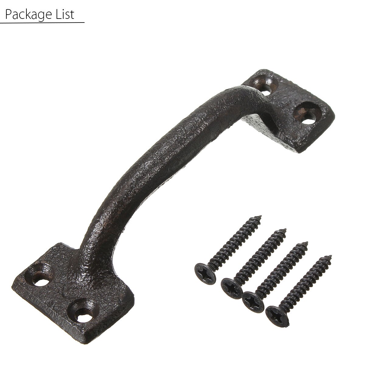 Cabinet Door Handle 10cm Antique Rustic Style Cast Iron Black Cabinet Door Handle Gate Pull With Screws for Home Door Hardware