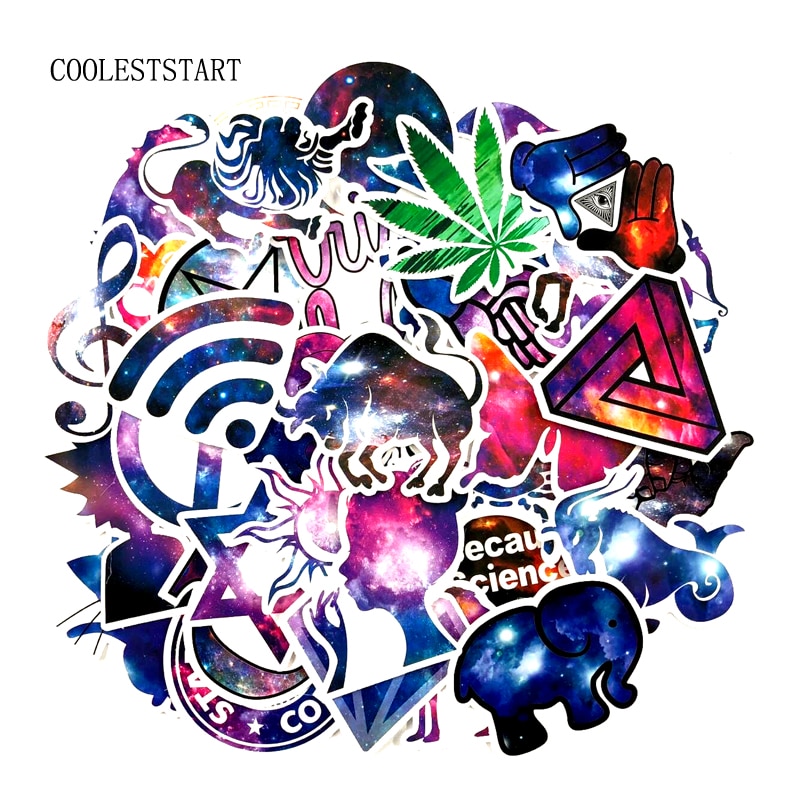 36Pcs Starry sky PVC Waterproof Wall Sticker on Laptop Luggage Skateboard Phone Motorcycle Refrigerator Stationery Stickers