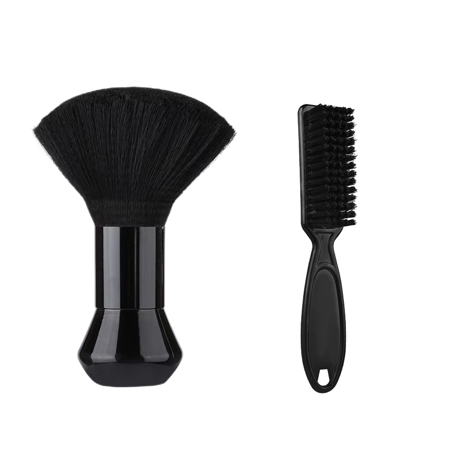 Soft Bristle Cleaning Brush Barber Shop Plastic Handle Vintage Neck Brush For Salon Hairstyling Tools Broken Hair Removal Tools: Brown