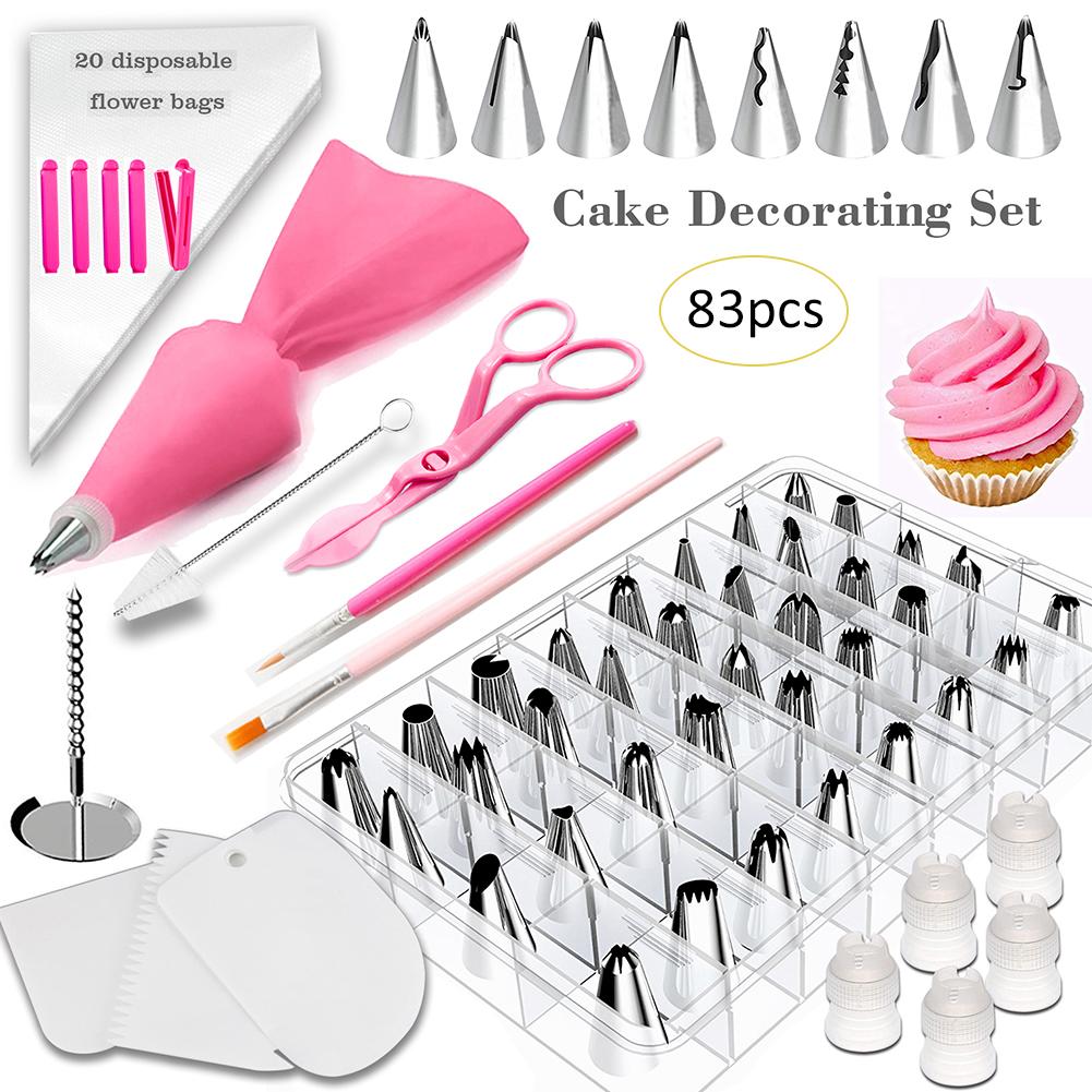 83 Stks/set Taart Tools Taart Decoreren Tips Set Mond Bakken Decoratie Tool Frosting Gebak Coloring Gebruiksvoorwerpen Bakvormen Servies