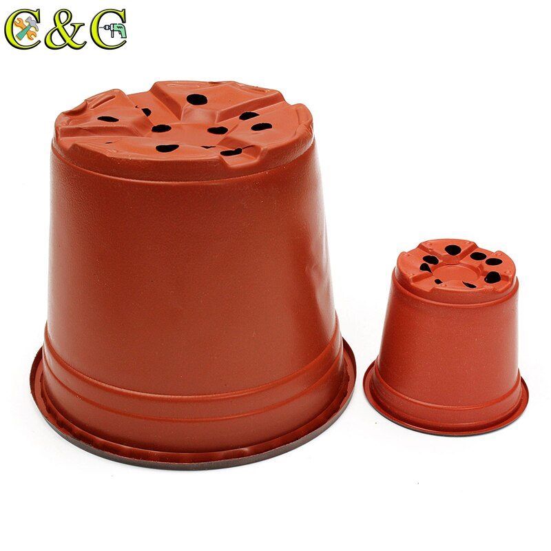 50Pcs/lot Plastic Nursery Pot Flowerpot desktop potted Plant Seedlings Planter Pots Home Tool Contain 2 Sizes