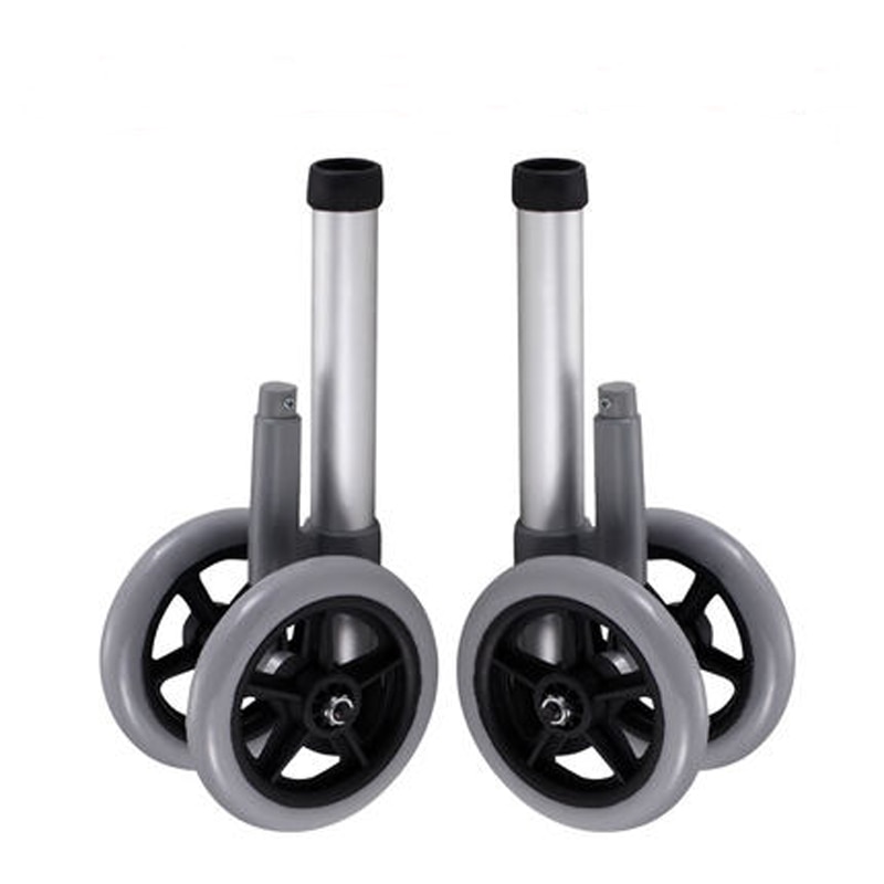 1 par 28.6mm rollator med hjul fotrör diameter 5 tum riktat hjul fotrör bromsrullstol med 3 tum universalhjul