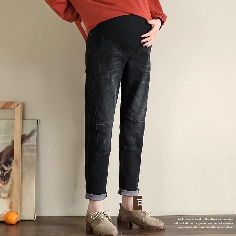 Maternity Women Washed Blue Jeans Casual Adjustabl...  Vicedeal