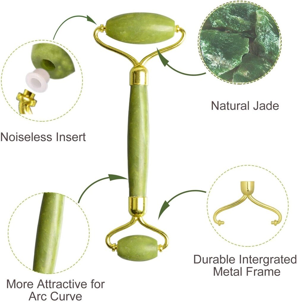 Natuurlijke Jade Roller Gua Sha Set Jade Gezicht Roller Voor Vrouwen Huidverstrakking Eye Wallen Rimpels Anti-Aging Gezicht massage Tool