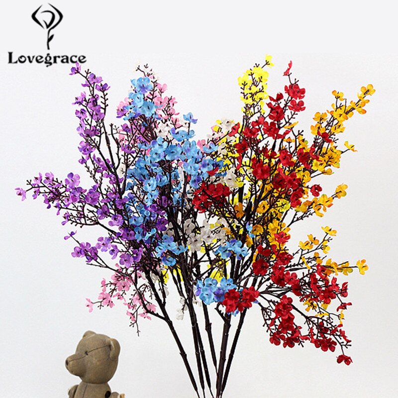 Lovegrace tekokukka kirsikan oksa juhlakoriste keinotekoinen 50cm kirsikankukka morsiuskimppu kodin sisustus