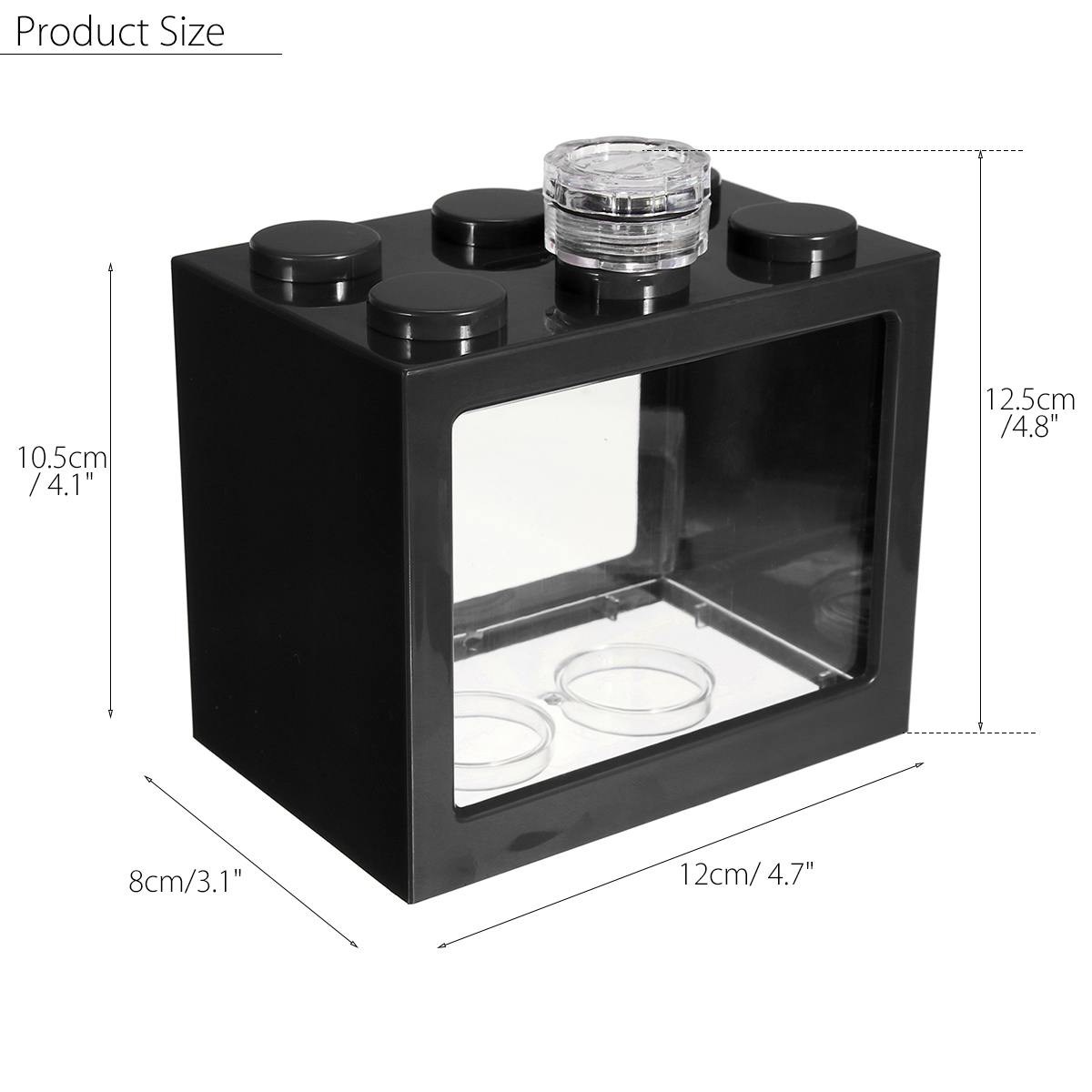 Mini acuario con luz LED para lámpara, tanque de peces Betta, cilindro de combate de peces USB, de escritorio, tazón de peces acuapónicos marinos, Fliter de agua