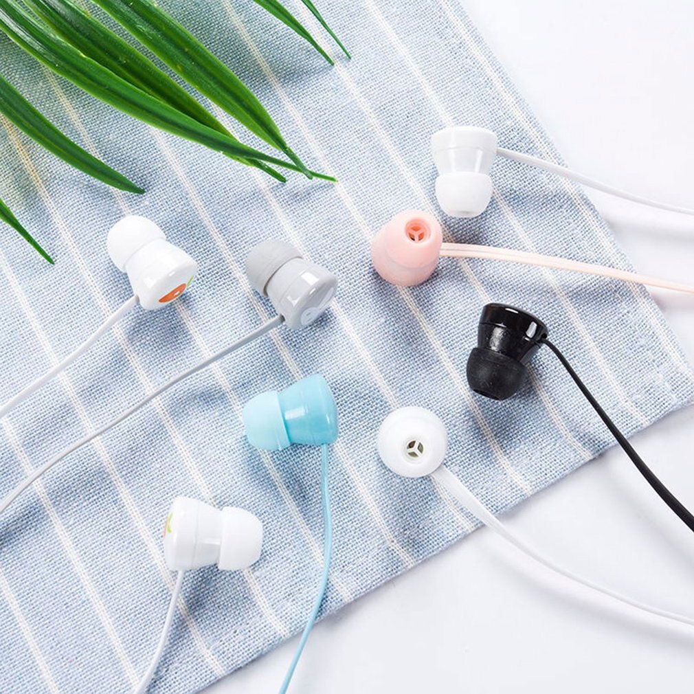 Korean Cartoon Rabbit In-Ear Headphones With Storage Bag Small Headset With Microphone For Apple And Android Systems