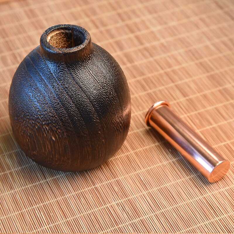 Style japonais brûlant Tung arbre petit Vase en bois massif fleurs séchées Vase fleur orgue Mini originalité ameublement ornement