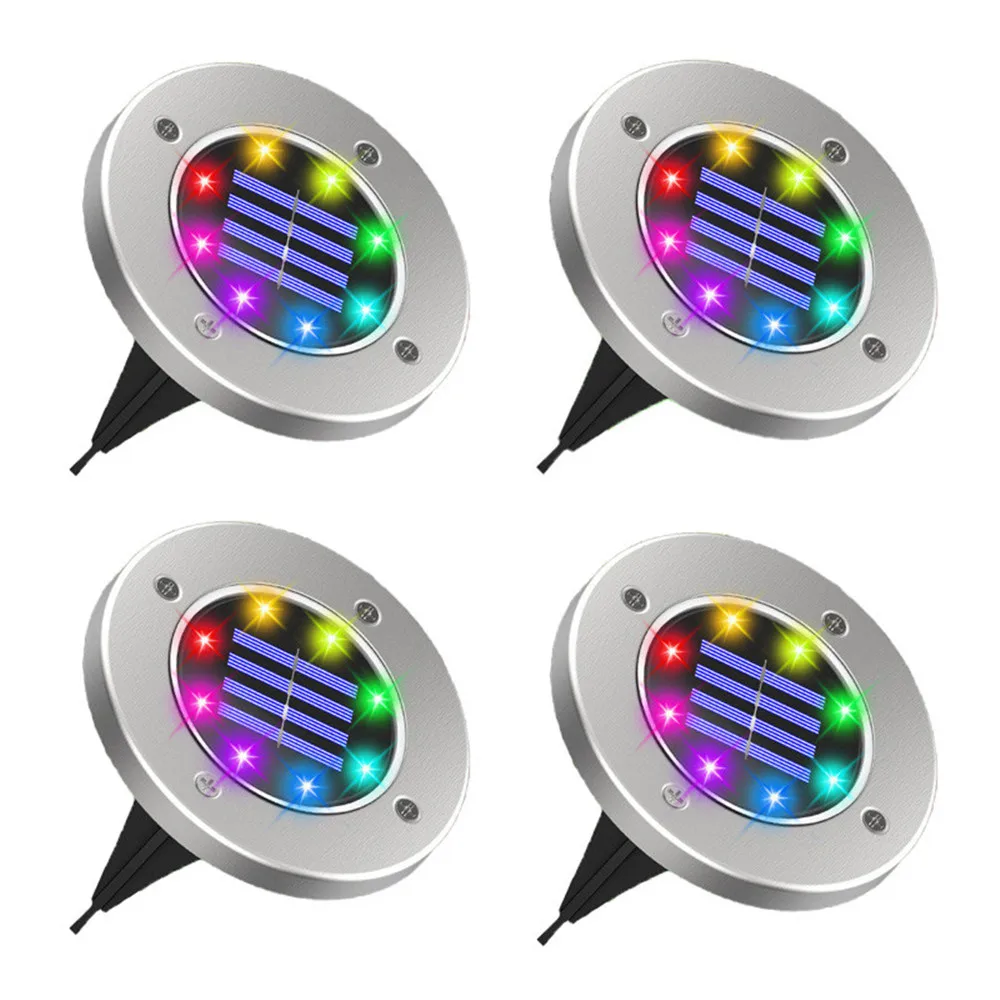 4/1 STKS Solar LED Vloerlamp 8LED Outdoor Gazon Licht Waterdichte Ondergrondse Lampen voor Gazon Decoratie Tuin Terras Binnenplaats