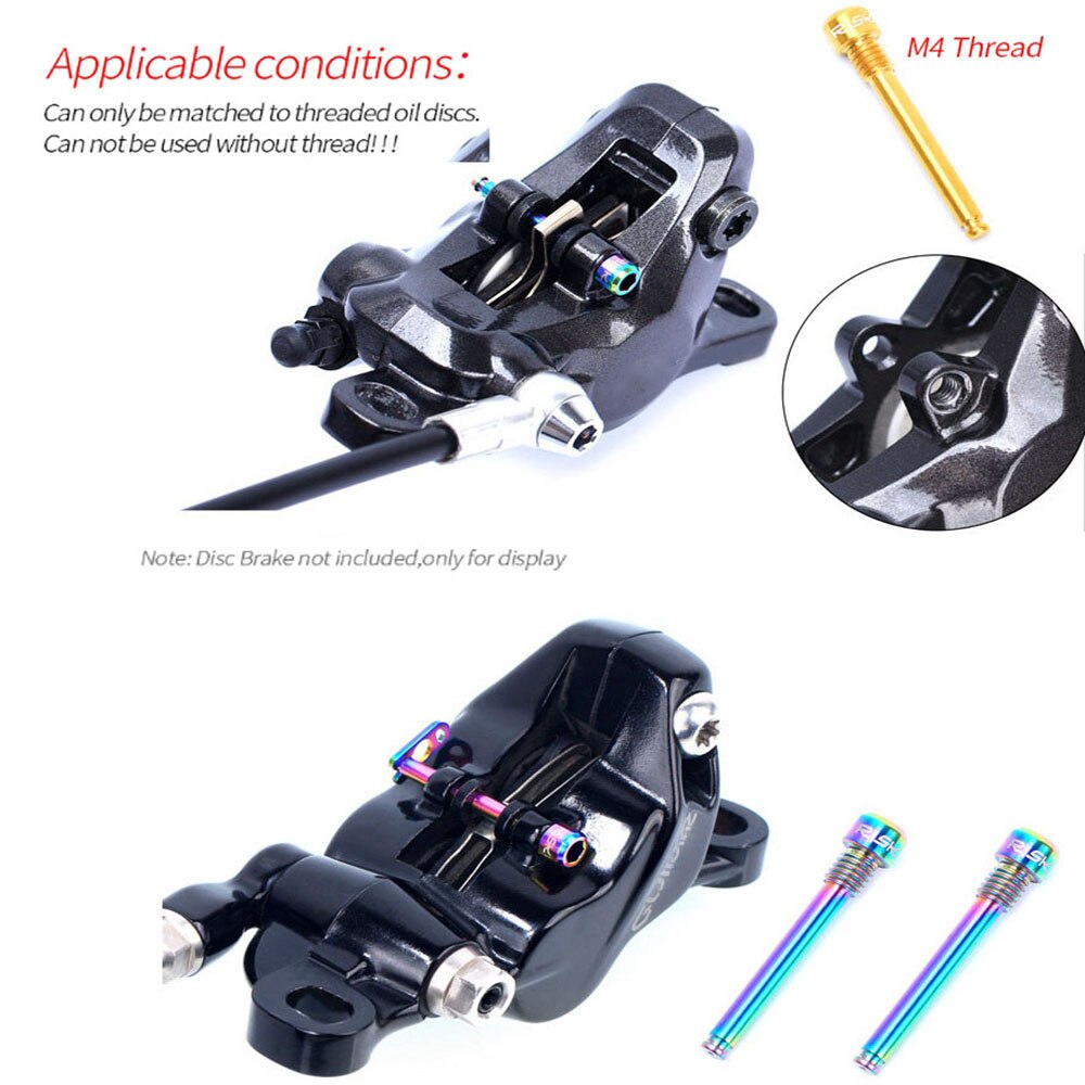 2 pièces risque route vtt vélo vélo M4x26.5 titane goupille de retenue avec Circlip boulon pour fileté hydraulique disque plaquette de frein garniture