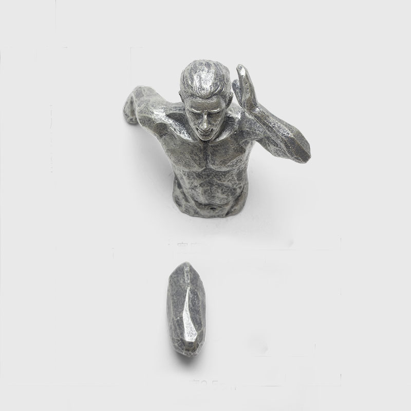 3D stylu industrialnym bieganie rzeźba żywicy salon pokoju tło dekoracji ściany wiszące uruchomić rysunek statua figurki sportowe: srebro-lewo