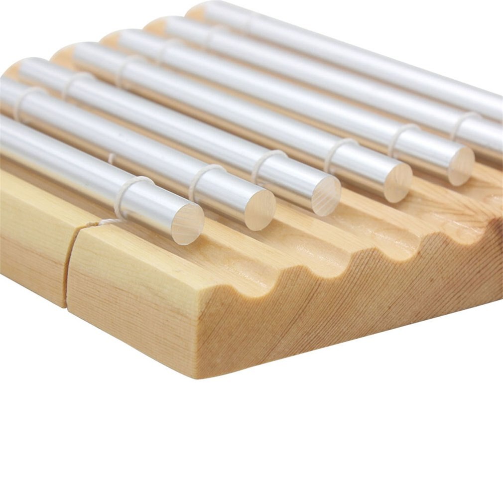 1PC Wooden Percussion Seven Bar Chime Percussion 7 Toner Musical Instruments with Wooden Percussion Hammer