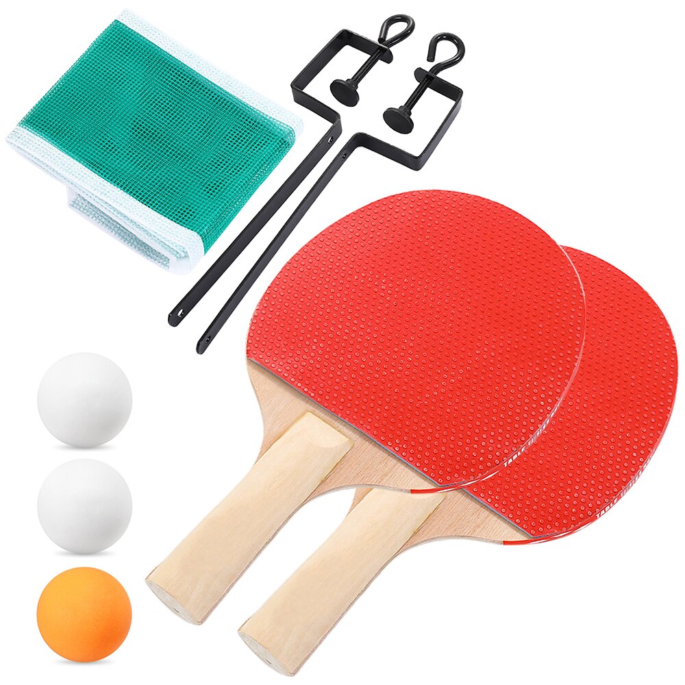 Portable Retractable Ping Pong Post Net Rack Ping Pong Paddles Table Tennis Rackets Set Ping Pong Racquet Bundle Kit