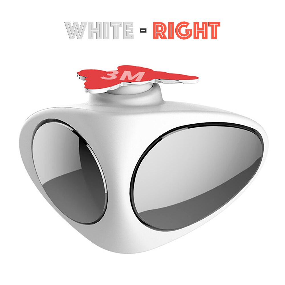 Double Mirror for blind zone on regular car side mirrors, dead zone mirror, spherical car mirror: White Right