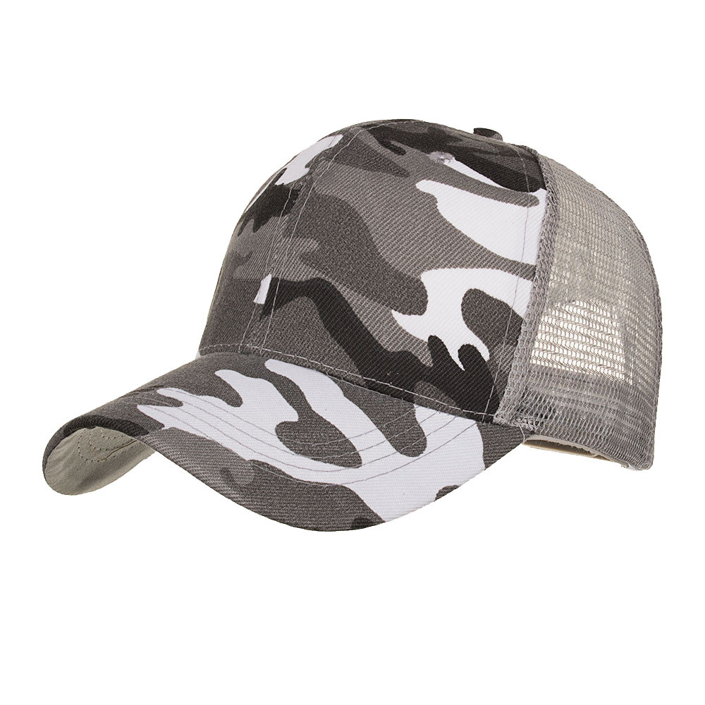 Camouflage Zomer Cap Mesh Hoeden Voor Mannen Vrouwen Casual Hoeden Hip Hop Baseball Caps Katoen Blend Baseball Caps Verstelbare Hoed m808: Gray
