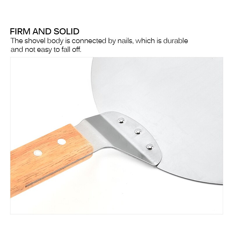 10 Inch Aluminum Pizza Shovel Peel Pastry Tools Accessories Pizza Paddle Spatula Cake Baking Cutter With Long Wooden Handle