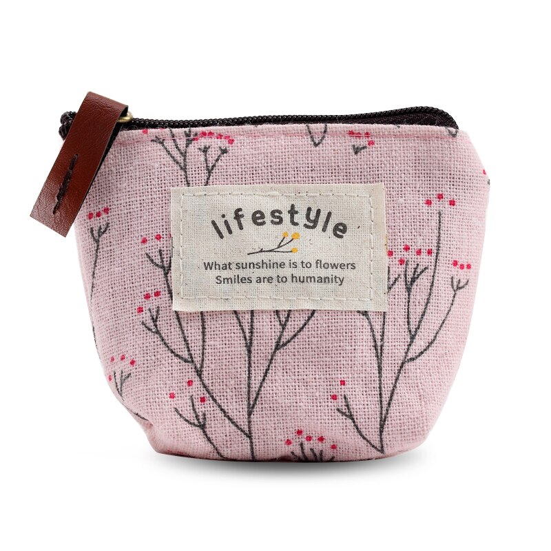 Newest Coin Purses Popular Women Floral Pattern Coin Purse Zip Bag Child Girls Boys Mini Wallet Portable Handbag Zipper Canvas: 04