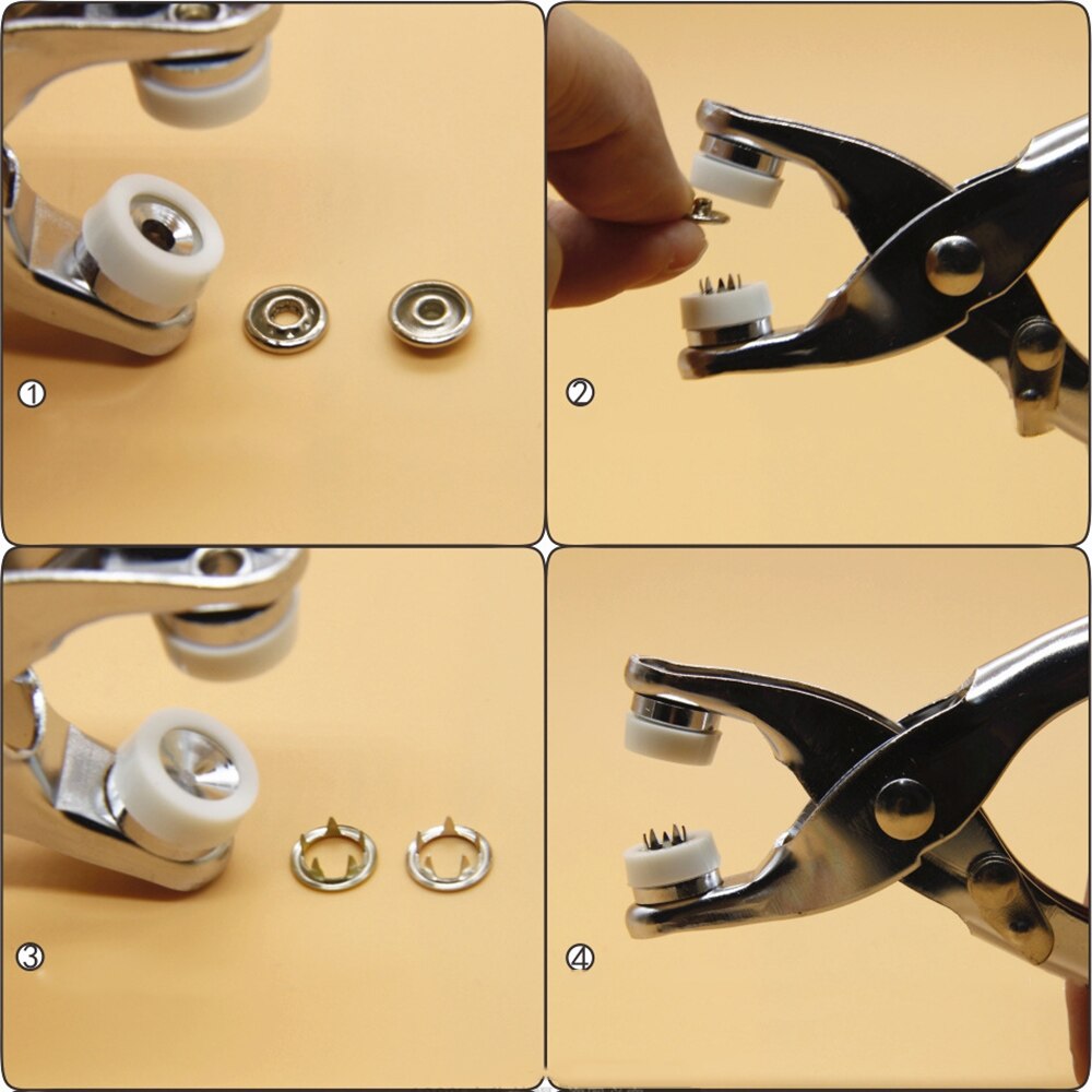 Metal tøj syning knapper krog ring trykknapper trykknapper clips tang sytilbehør knapper tang