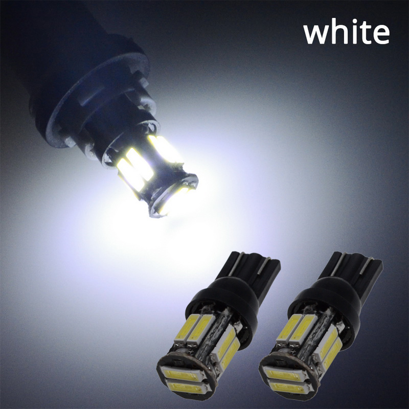 W5W 10 Led 7020 SMD Auto T10 LED 194 168 Wedge Vervanging Reverse Instrument Panel Lamp Wit Blauw Lampen Voor klaring Lichten: 2Pcs White