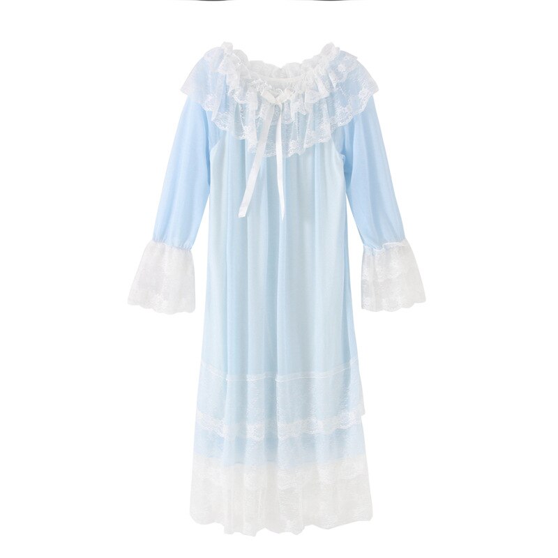 Vrouwen Lolita Night Jurk Prinses Nachtkleding Multilayer Kant Mesh Romantische Vintage Victoriaanse Nightgowns Nachthemd Lounge Wear