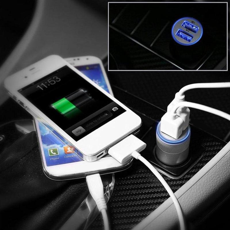Universal Dual USB Car Charger Adapter Intelligent Mobile Socket Lighter Car-Chargers Phone Charging Cigarette
