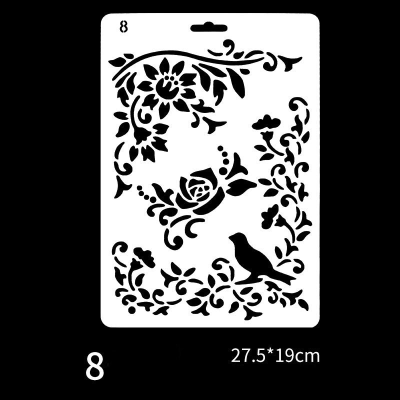 1 sztuk kreatywny DIY litery styl z dziurką kwiaty rysunek instrukcja szablon do malowania Album Scrapbooking szablon ikona dzieci prezent: 8