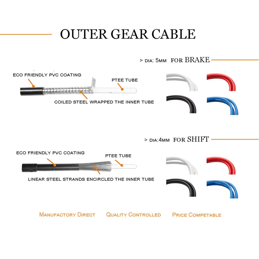 High Brake Shifts Cable Housing Group Sets for Mountain Bike Road Bicycle Wire Tube Line Hose DOG88