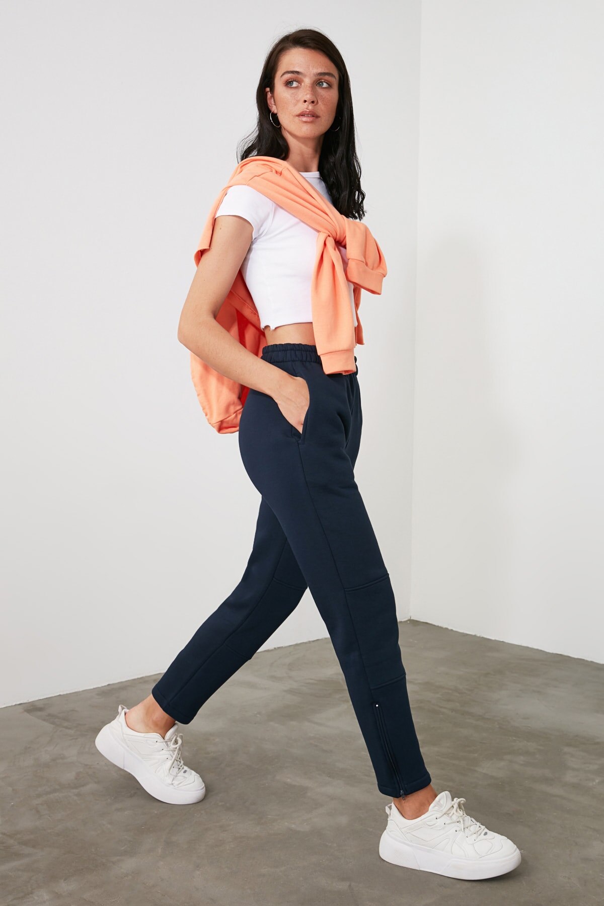 Trendyol Pettitoes Rits Losse Jogger Gebreide Joggingbroek TWOAW21EA0059